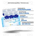 Lentes de Contato Acuvue Oasys Astigmatismo Tórica Informações técnicas