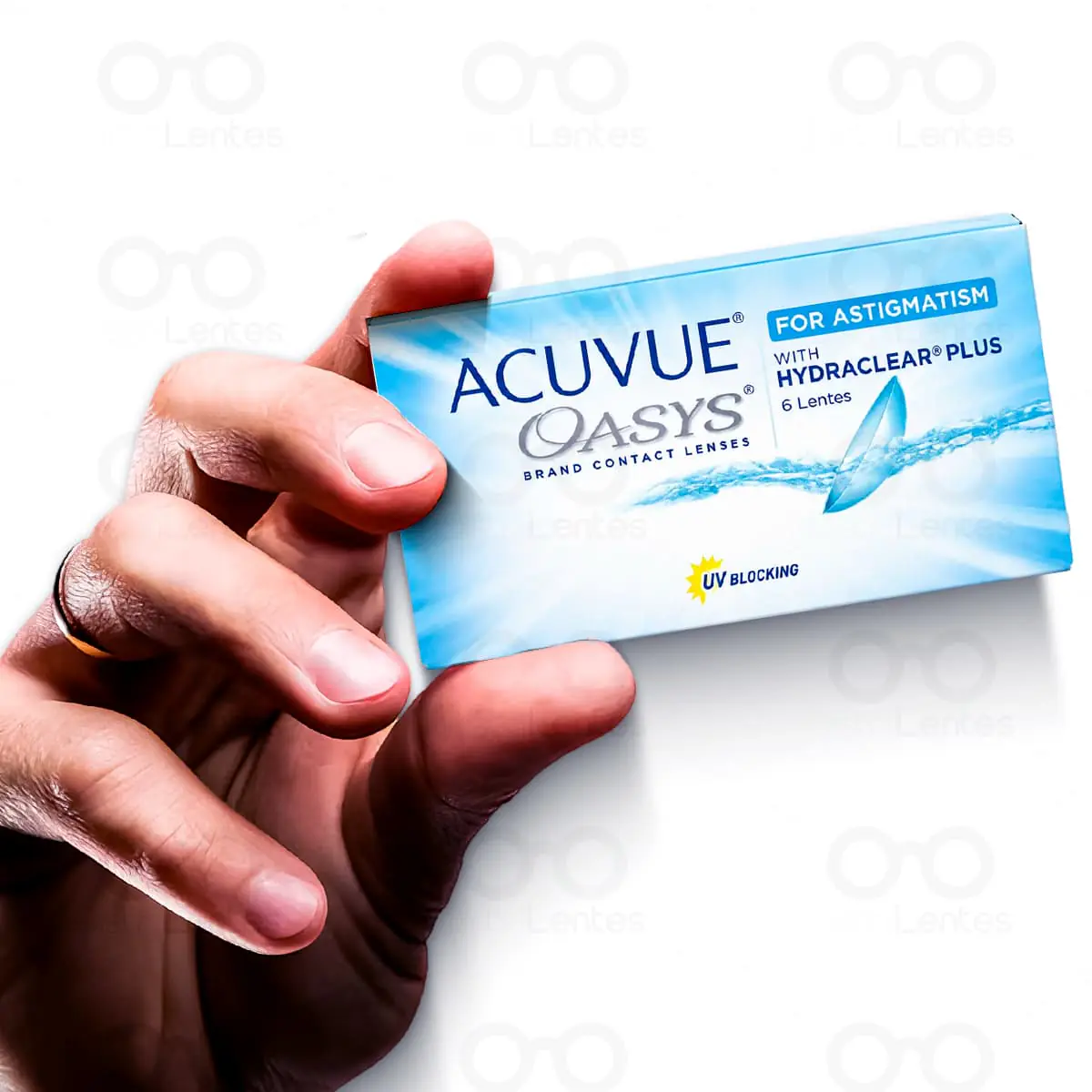 Lentes de Contato Acuvue Oasys Astigmatismo Tórica - Mão e Caixa
