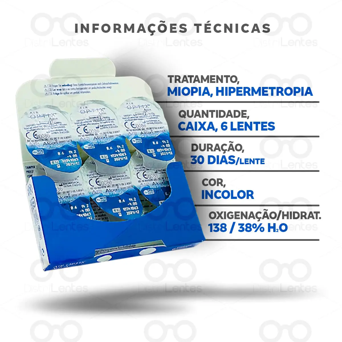 Lentes de Contato Air Optix Plus HydraGlyde - Informações técnicas