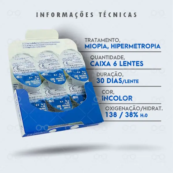 Lentes de Contato Air Optix Hydraglyde para miopia
