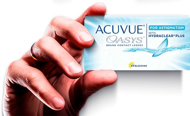 caixa e mao acuvue oasys astigmatismo