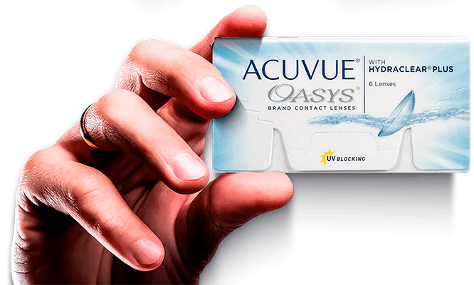 caixa e mao acuvue oasys