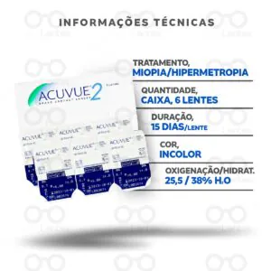 Lentes de Contato Acuvue 2 Informações técnicas