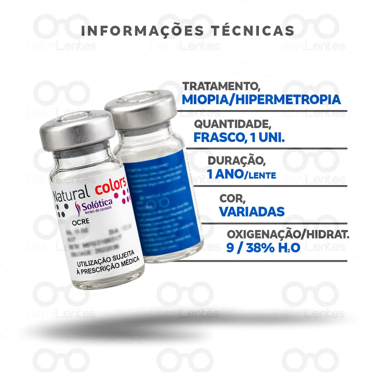 Lentes de Contato Natural Colors com Grau - Informações técnicas