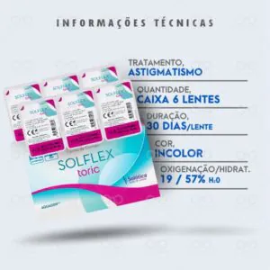 Lentes de Contato SOLÓTICA SOLFLEX TORICA para Astigmatismo