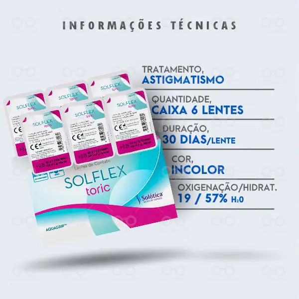 Lentes de Contato SOLÓTICA SOLFLEX TORICA para Astigmatismo