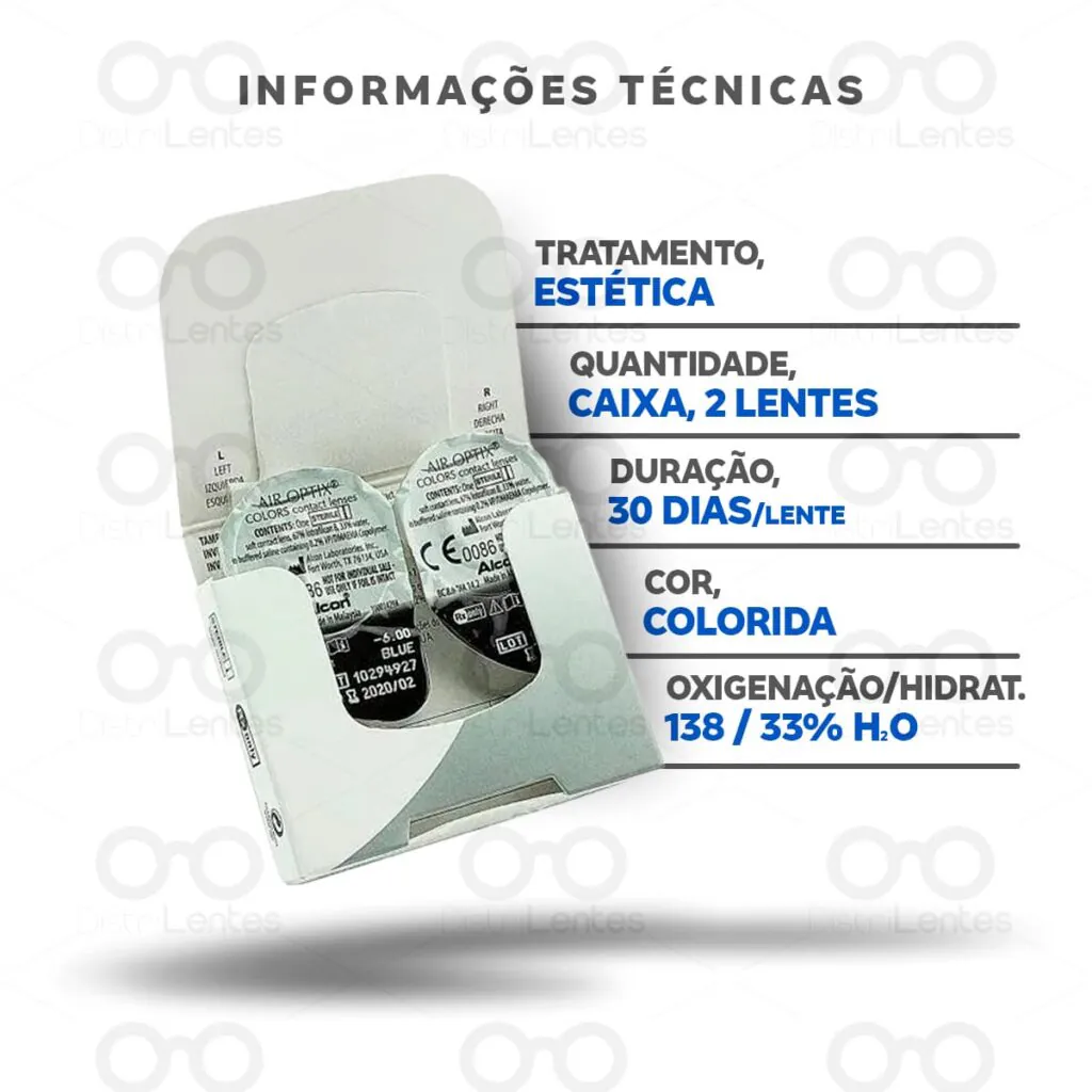 Lentes de Contato Air Optix Colors Informações técnicas