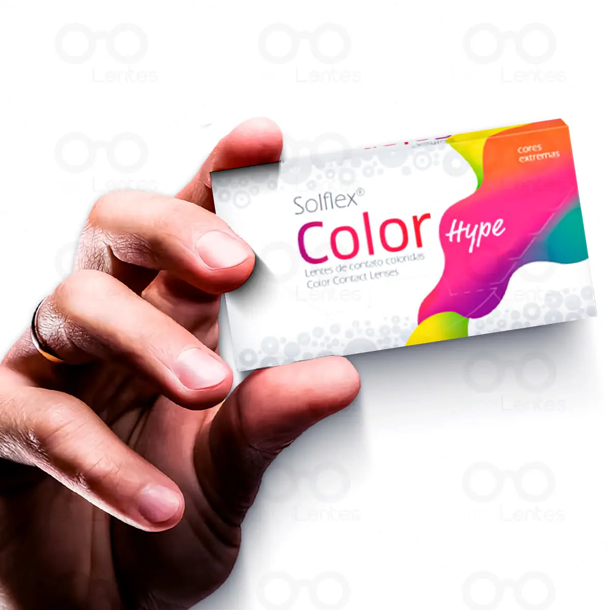 Lentes de Contato Color Hype - Mão e Caixa
