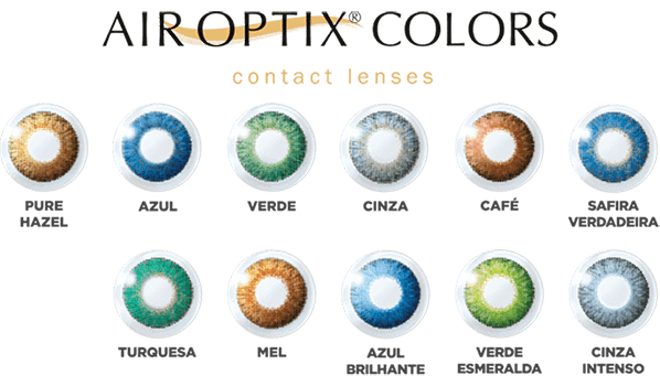 cores das lentes air optix colors