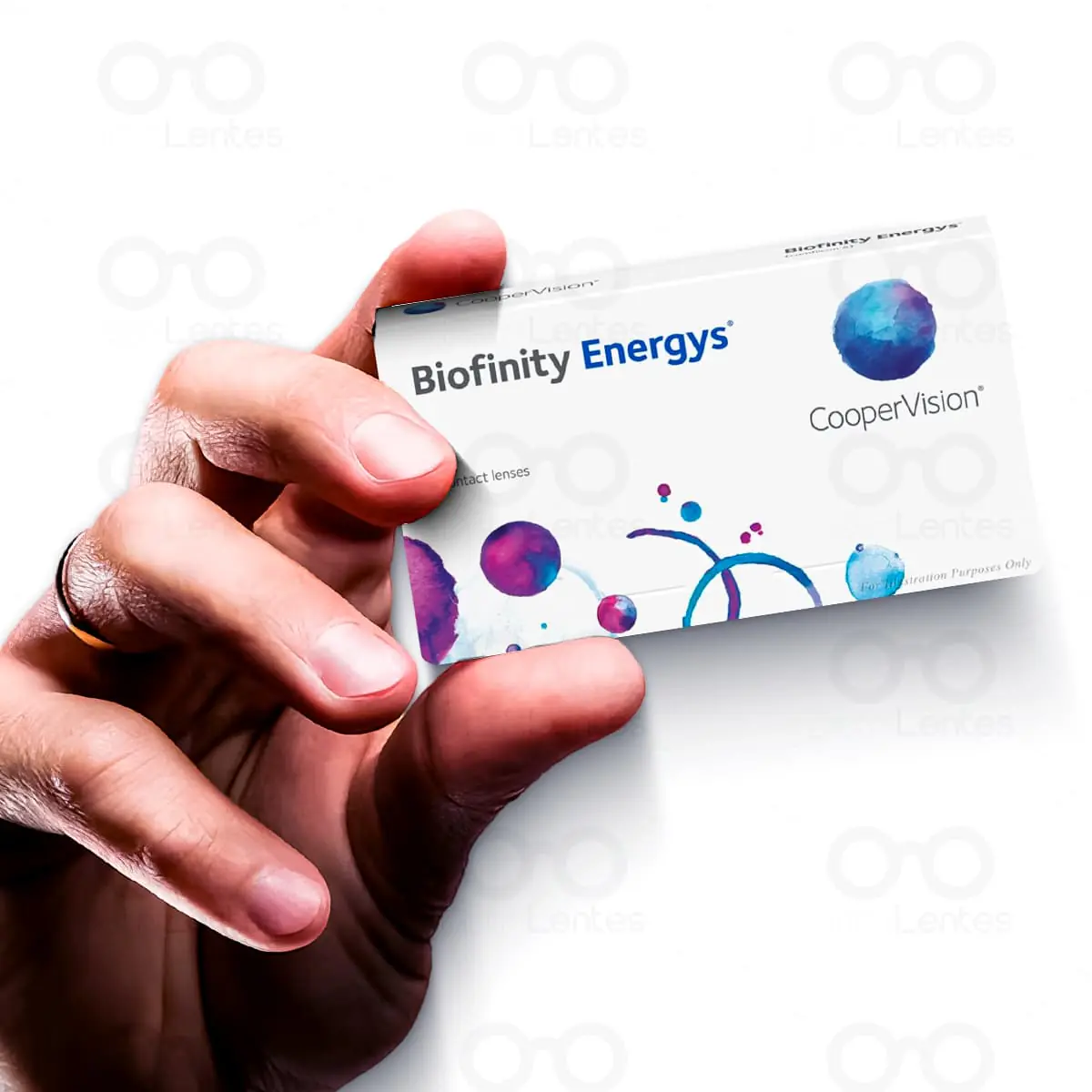 Lentes de Contato Biofinity Energys - Mão e Caixa