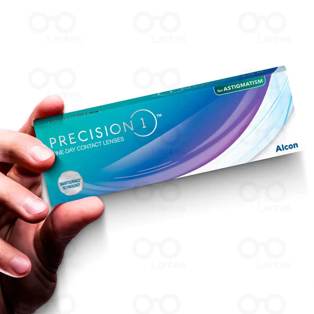 Lentes de Contato Precision 1 Astigmatismo Tórica - Mão e Caixa