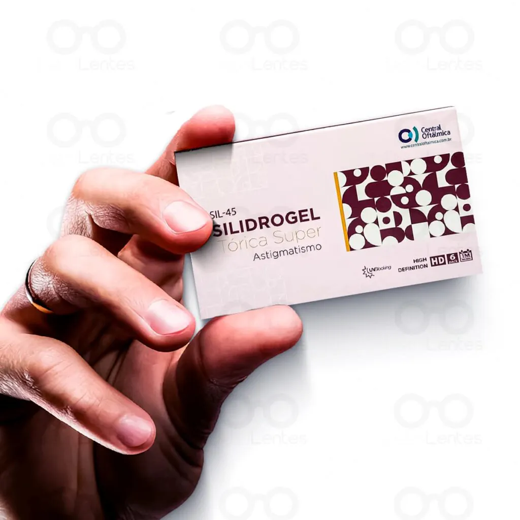 Lentes de Contato Silidrogel Tórica Super Astigmatismo - Mão e Caixa