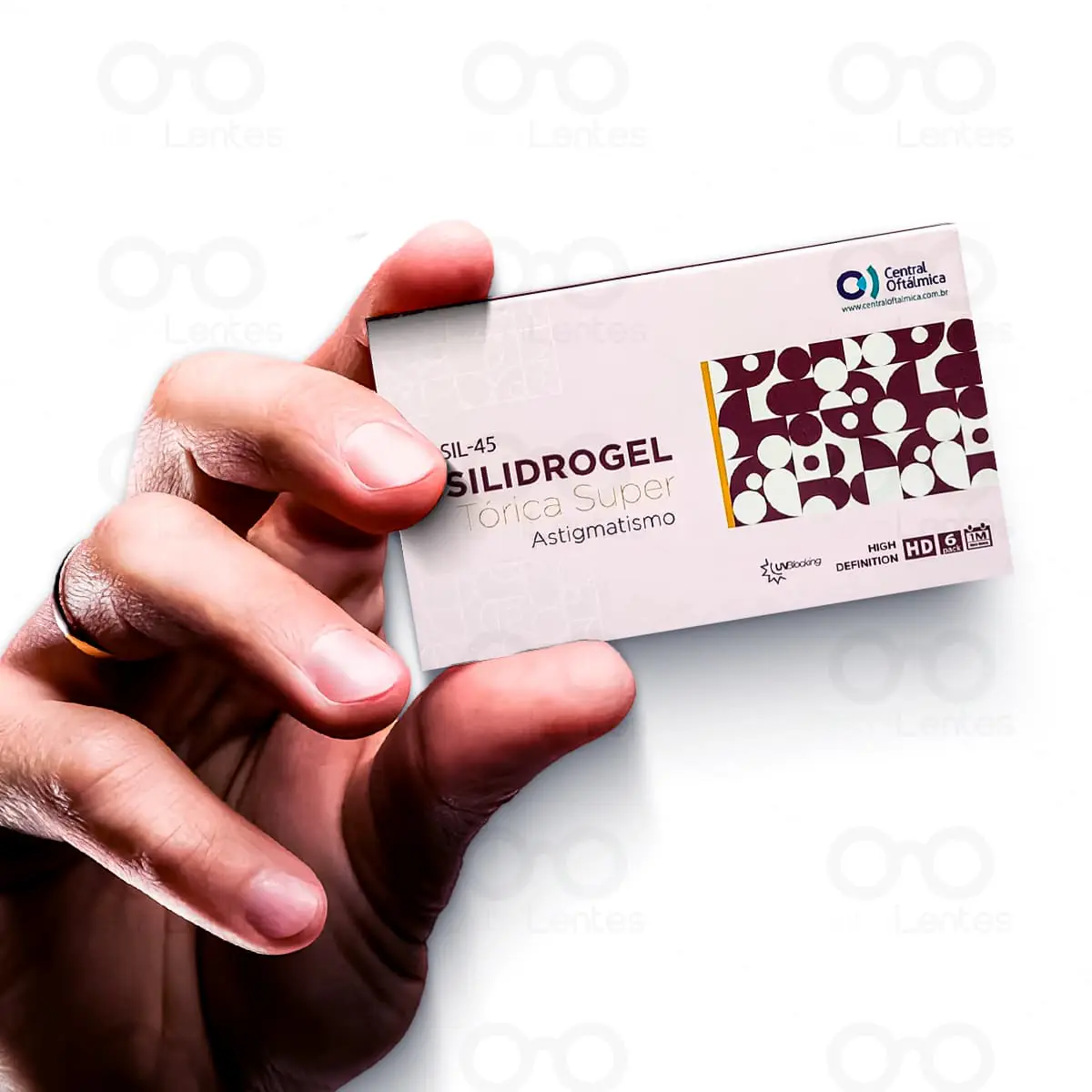 Lentes de Contato Silidrogel Tórica Super Astigmatismo - Mão e Caixa